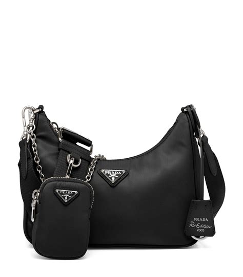 prada nylon re edition 2005 black|prada re nylon shoulder bag.